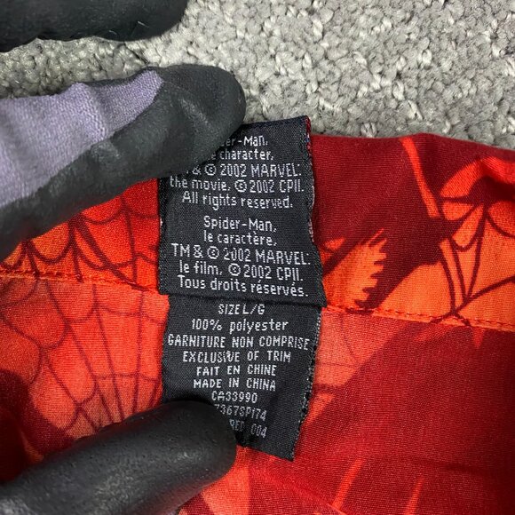 Vintage 2002 Spider-Man Button Up Shirt Boy's Large Movie Promo Spiderman Marvel - Picture 5 of 8